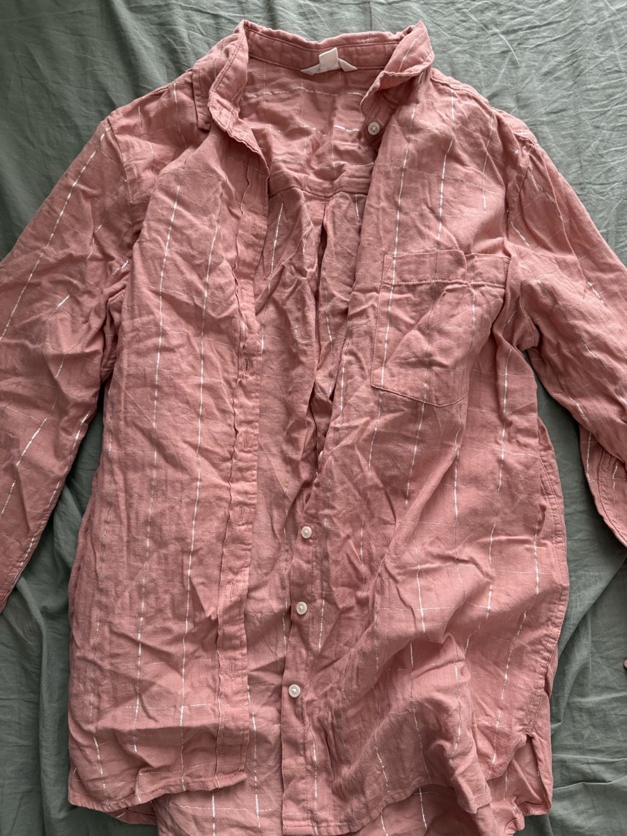 Blusen: Springfield Rosa Bluse mit Silber Streifen, Grösse M – Neu (gemäss Beschreibung) aus Lenzburg von car_pzg8