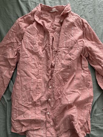 Springfield Rosa Bluse mit Silber Streifen, Grösse M