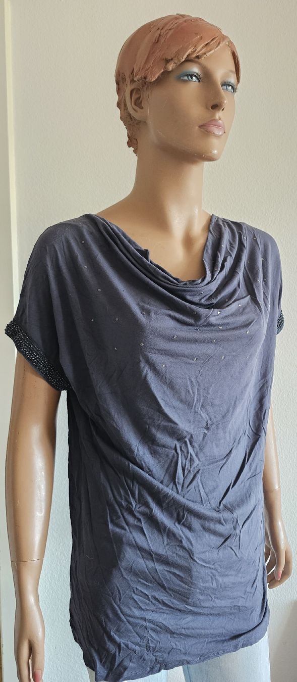 Tops: Graues Sommer Top mit Wasserfallkragen, Grösse L Madisson – Gebraucht aus Basel von Mazzo84 1