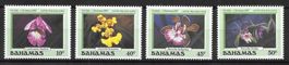 Bahamas Serie 663 - 666 Blumen Orchideen ** 20.10.1987