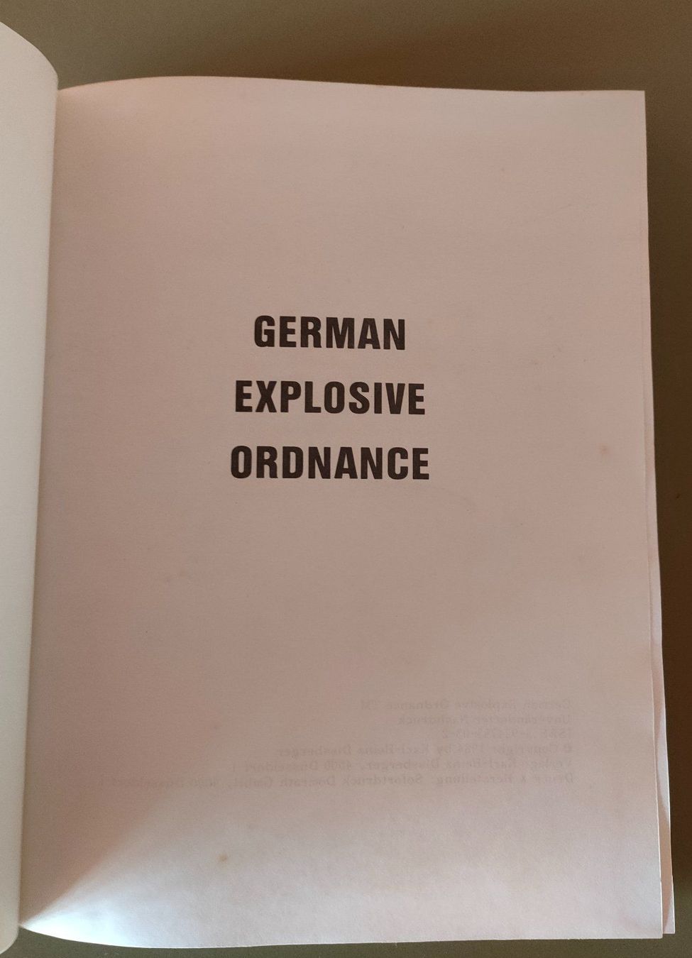 Libri: German Explosive Ordonance – Usato da Sigriswil venduto da Ricola1977 1