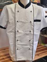 Kochjacke YSN weiss schwarz kurzarm Grösse XL neuwertig(A24)