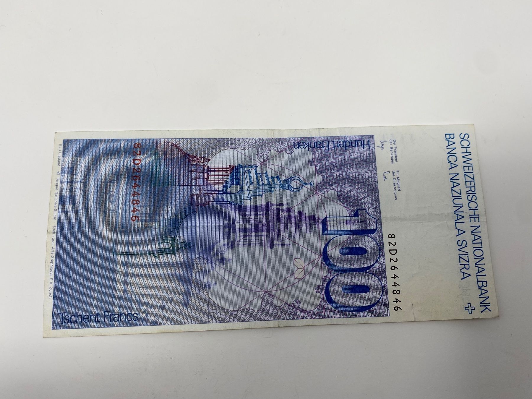 Banknoten: Schweizer 100 Franken Note, Francesco Borromini, 100er CHF – Gebraucht aus Ballwil von ClassicGallery 1