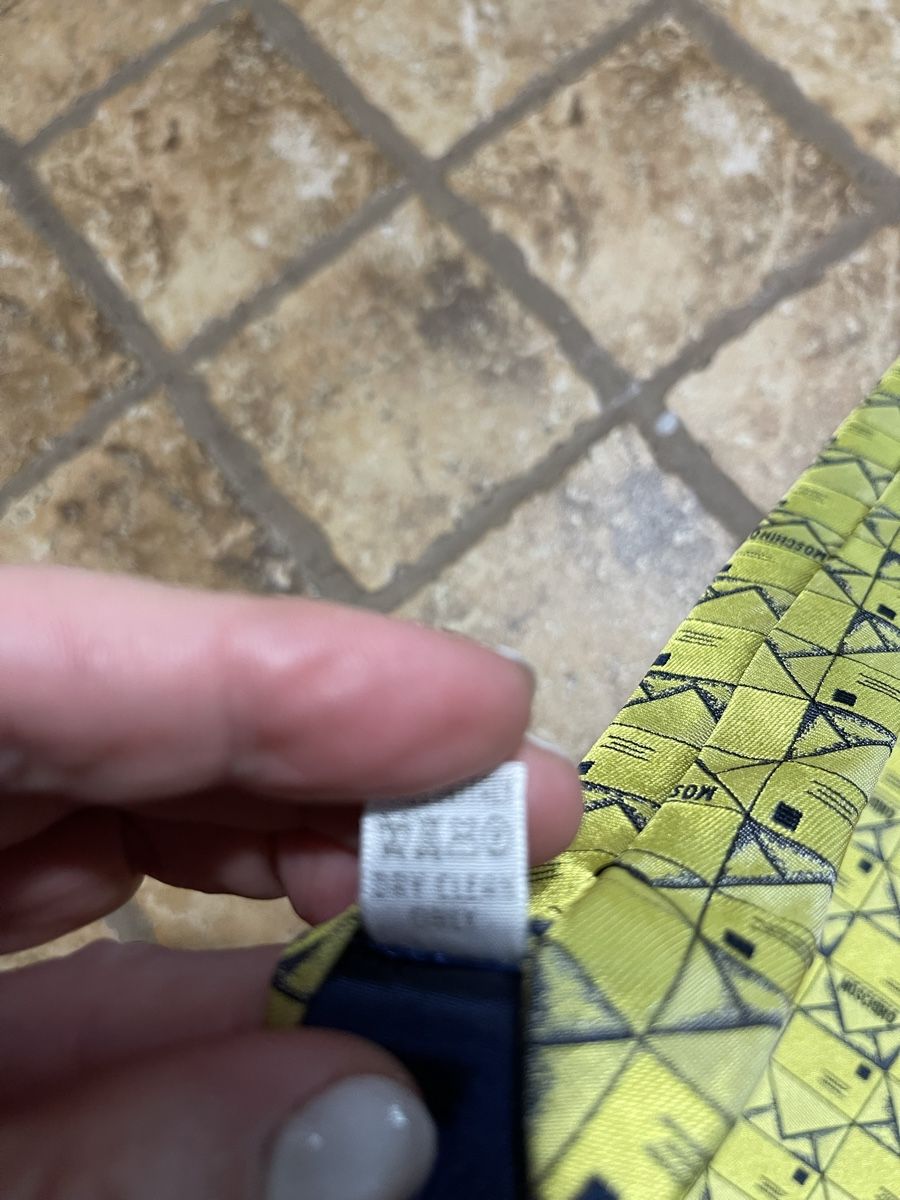 Moschino Cravatte: Super Cravatta Moschino con logo 100% seta gialla uomo – Nuovo (secondo la descrizione) da Gordevio venduto da LanaZimm 3
