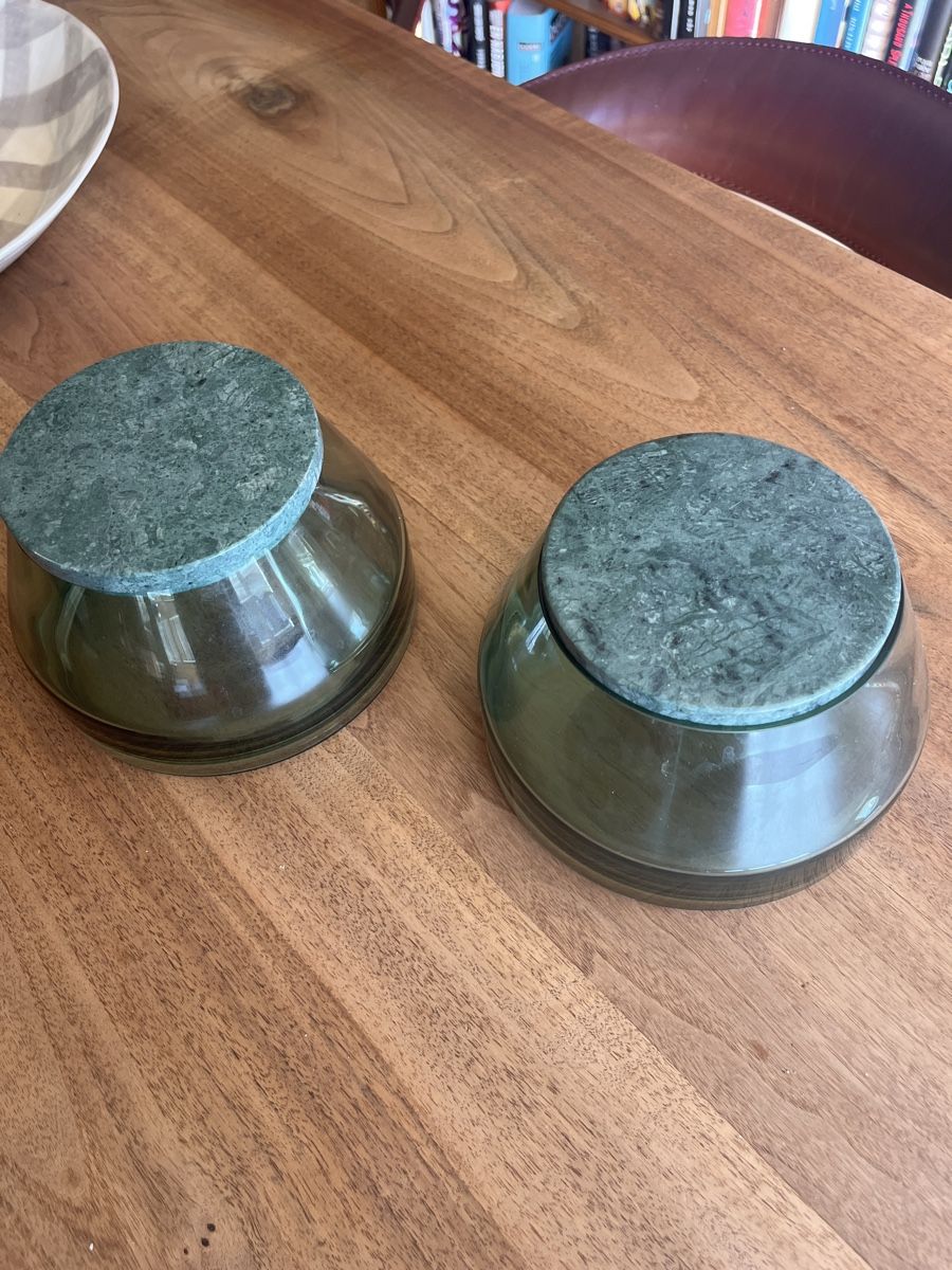 Contenitori & Simili: Große Bolia Dose Glas Marmor Deckel Designer – Usato da Zürich venduto da Budulinek123 1