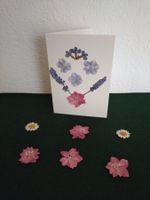 Grusskarte mit echten Blüten