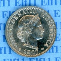 CHF___0.20 1907 stgl * nigelnagelneu! 20 Rappen