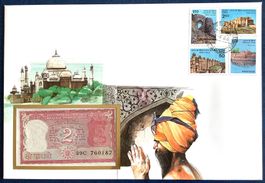 1986 Indien Banknoten Brief mit Serie Festungen von India