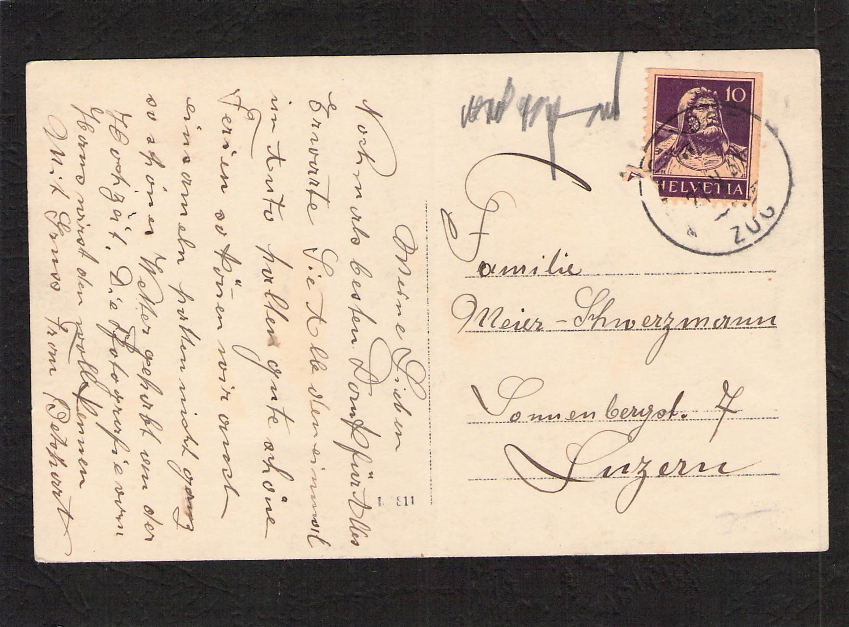 Ansichtskarten: Echtfoto Kanton Zug Gemeinde ? , gel 1932 – Gebraucht aus Reichenburg von Pipo-67 1