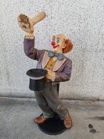 Original JUN ASILO signiert 97 Clown Skulptur, Zirkus Figur