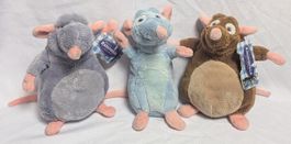 3er Set Disney Ratatouille Remy Plüsch Figur - Plüschtier