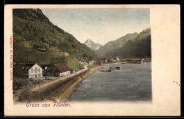 AK Flüelen, Ort, See und Berge