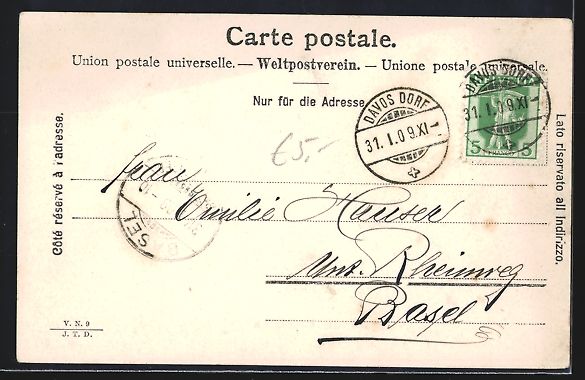 Cartoline postali: AK Basel, Weg zum Sanatorium, 1909 – Usato da Berlin venduto da bartko-reher 1