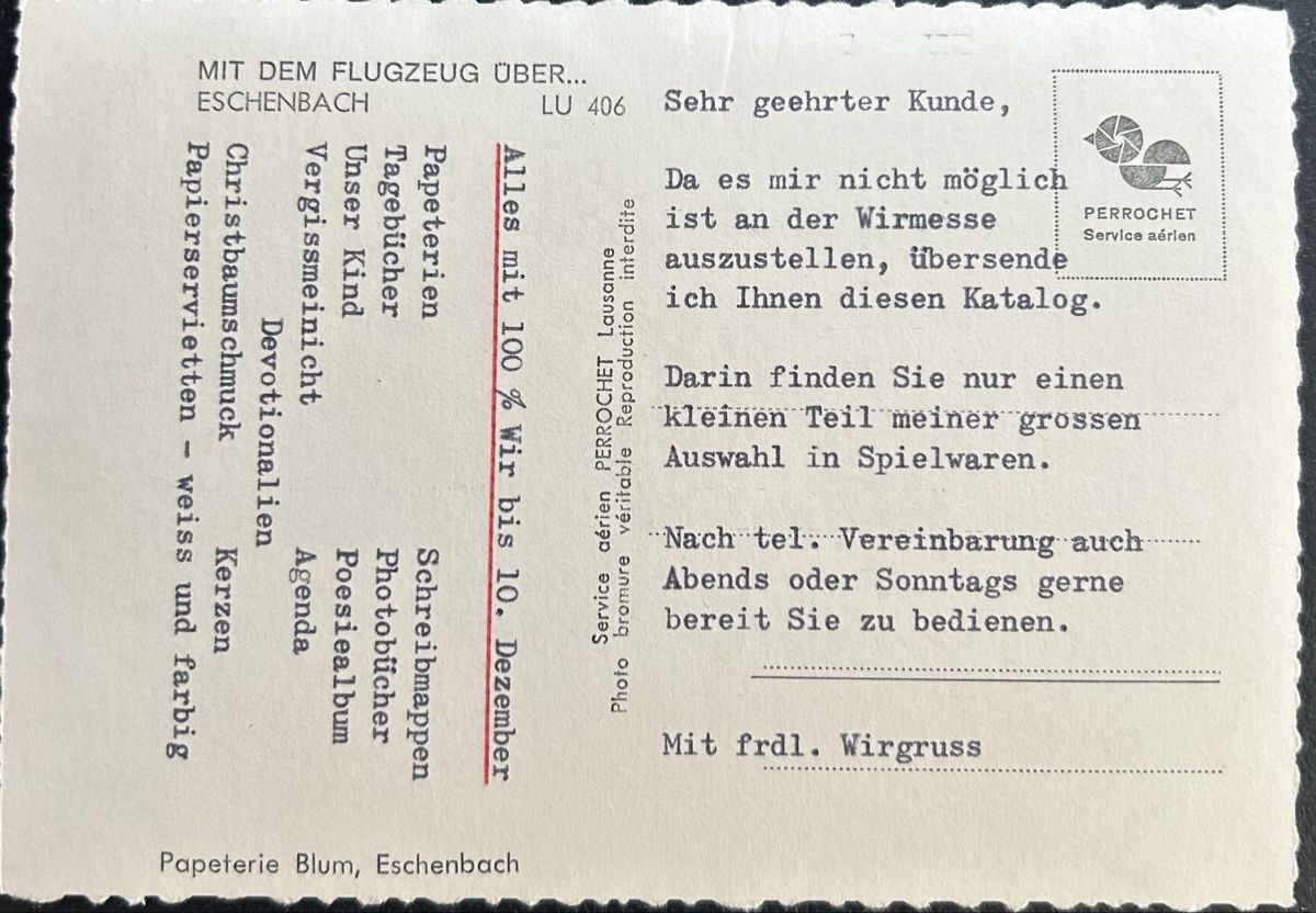 Cartoline postali: Flugaufnahme Eschenbach LU  – Usato da Horw venduto da Tellbub 1