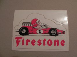 Kleber ca. von Jahr 1980 Rennauto Auto Firestone Reifen