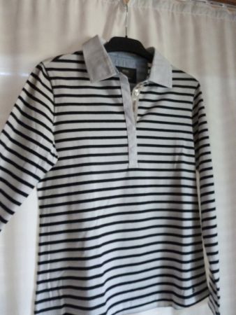 Brax Polo Langarm Gr 38/40 gestreift Baumwolle neuwertig