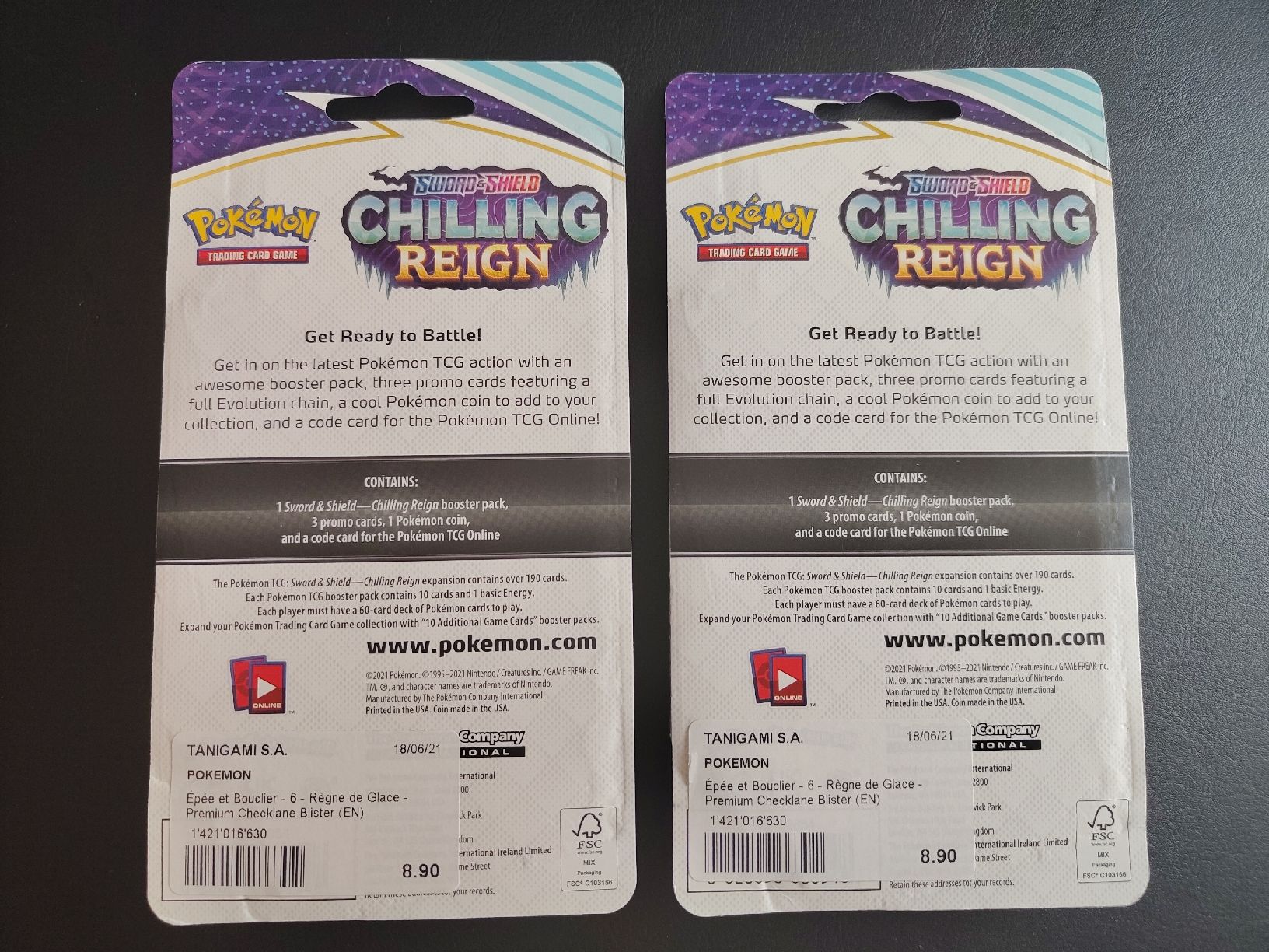 Pokémon Carte collezionabili: 2x Booster Chilling Reign  – Nuovo (secondo la descrizione) da Lausanne venduto da PokePoke 1