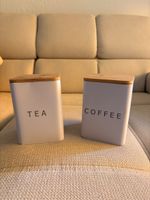 2 Vorratsdosen Kaffee und Tee Deckel Holz neu