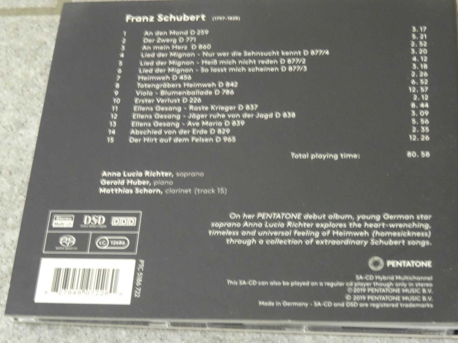 CD: Heimweh - Schubert Lieder, Anna Lucia Richter, CD – Usato da Olten venduto da Disc-Ausverkauf 1