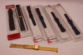Lot Vintage Uhrenarmbänder – Leder/Kunststoff & Metallband