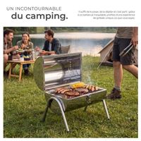 Barbecue au charbon pliable en inox Tectake (Modèle 402328)