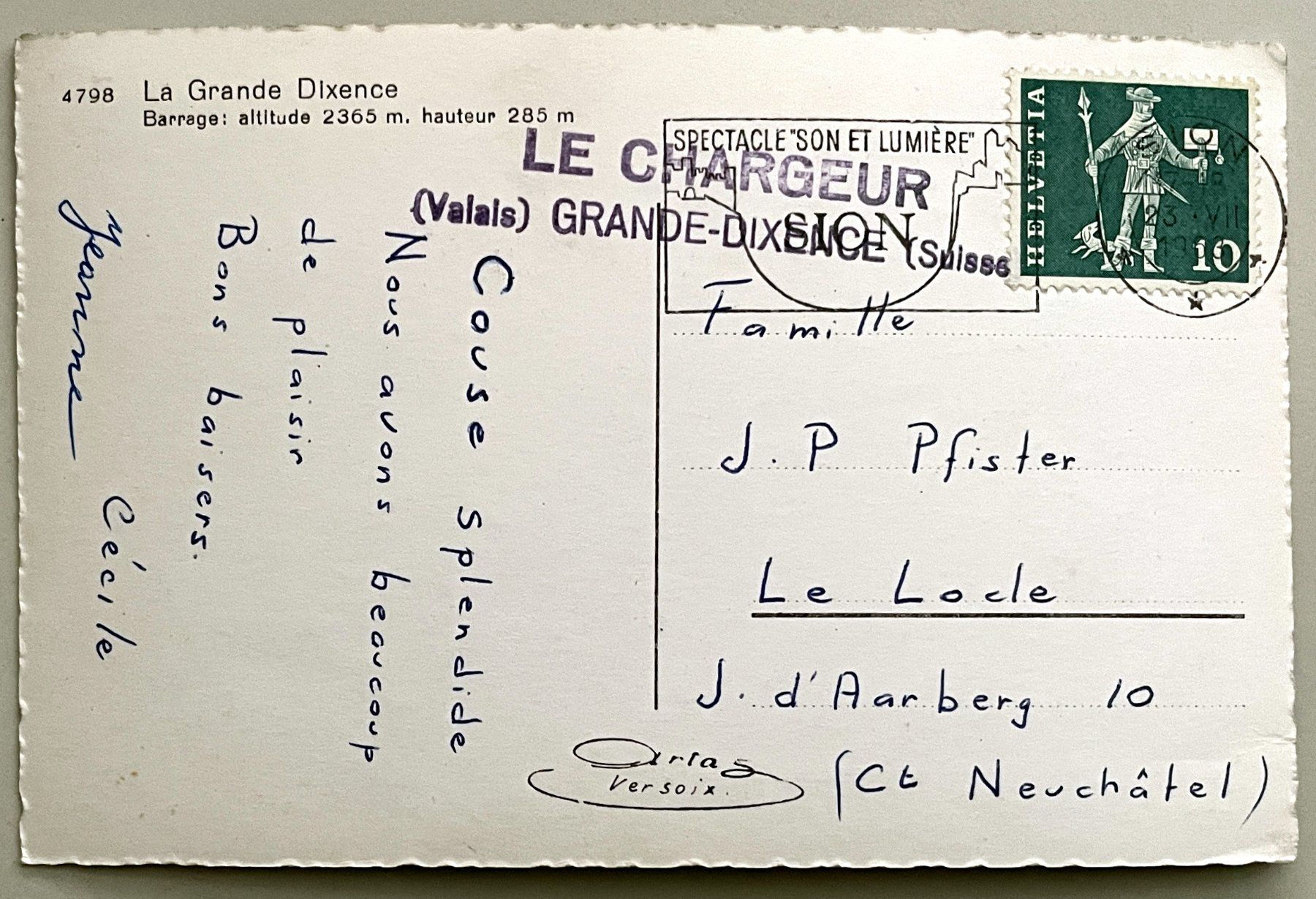 Cartoline postali: La Grande Dixence – Usato da Savagnier venduto da Ne2065 1