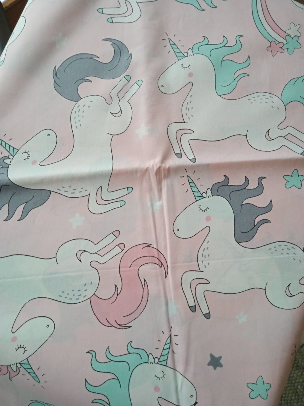 Tessuti: Kinderstoff mit Einhorn Rosa (Baumwolle) – Usato da Rothrist venduto da MaSa82