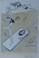 Albert-Georges Badert (1914-1994) Cartoonist - Zeichnung