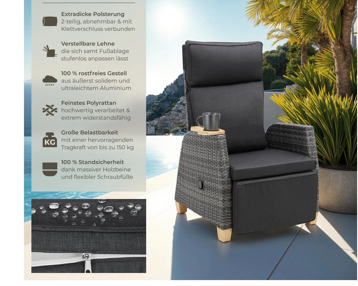 Poltrone: Rattansessel Pescara Luxus mit Aluminiumgestell – Nuovo (secondo la descrizione) da Steinhausen venduto da Retourenprofis 1