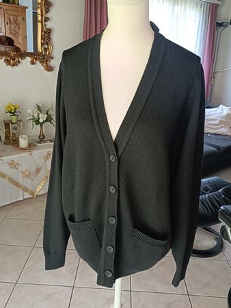 Klassische Damen Strickjacke, Schwarz, Gr. 40 Wolle. Top