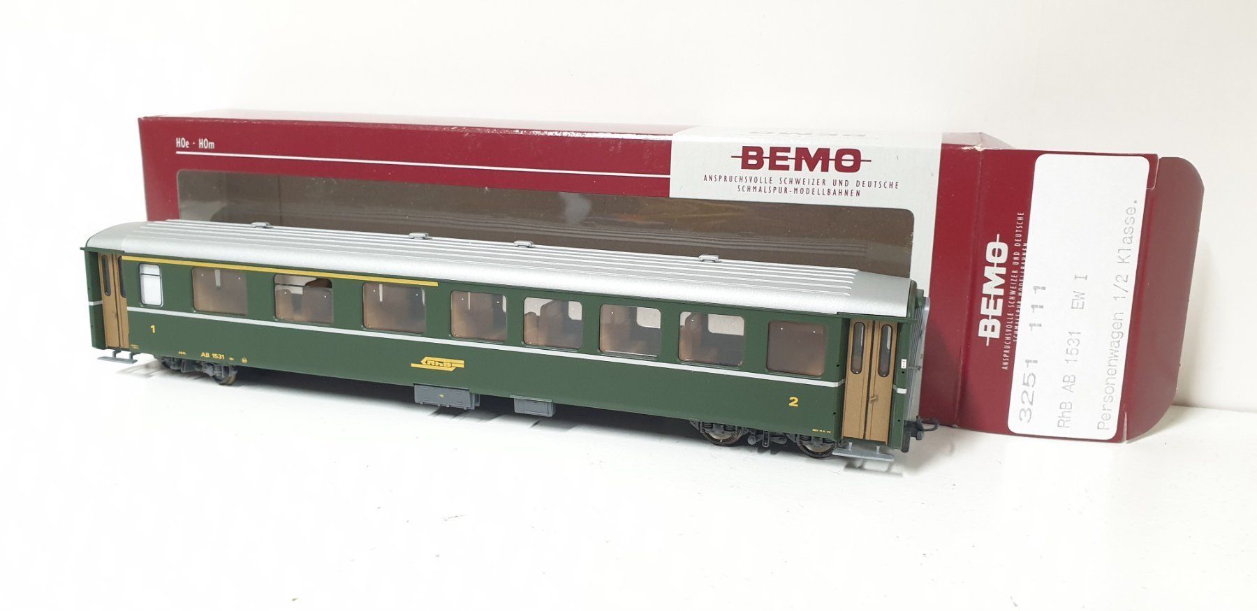 Bemo Modellini di ferrovie: Bemo RhB Mitteleinsiegswagen 3283 115 – Nuovo (secondo la descrizione) da Neuenhof venduto da ludovicco