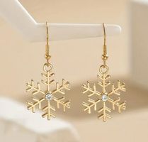 SCHICKE SCHNEEFLOCKEN OHRHÄNGER, GOLDFARBEN NEU