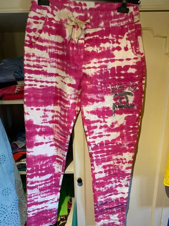 LEICHTE HOSE- PINK - WEISS