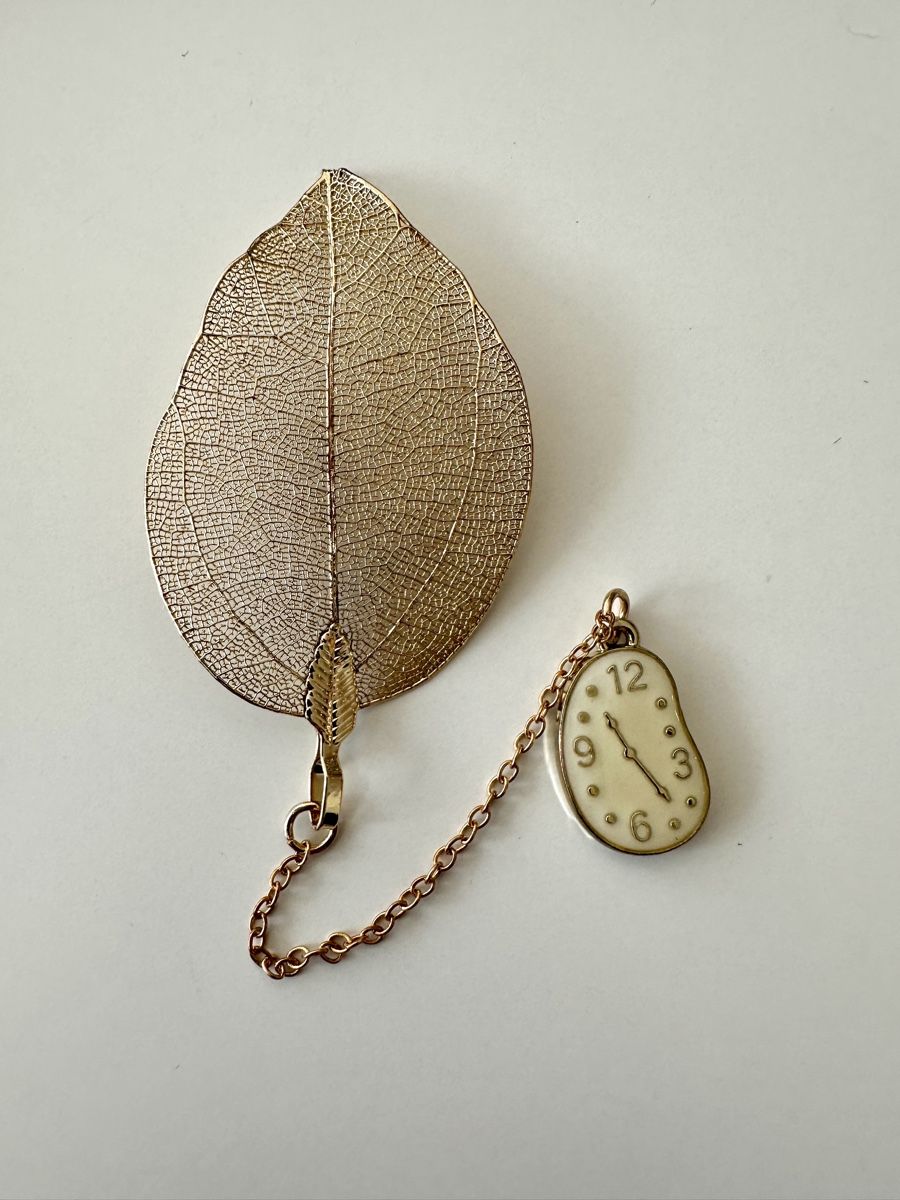 Autres collections & raretés: Golden Leaf Bookmark with Clock Pendant – Neuf (Voir description) à Gattikon par Sarahs_Schatzkammer 1