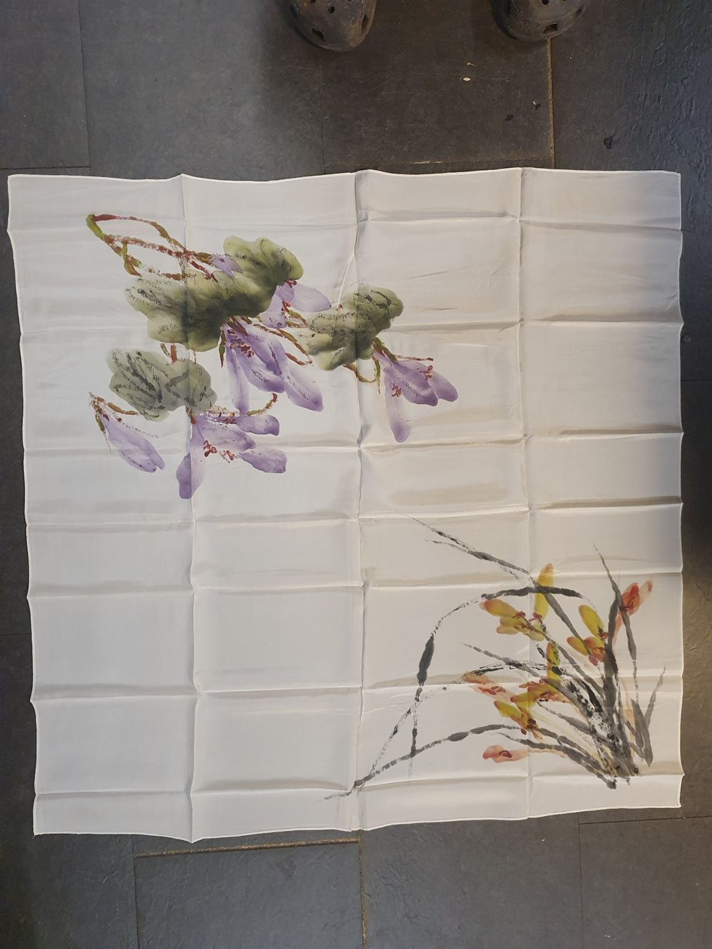 Foulard & Sciarpe: Seidetuch handbemalt chinesisch 86 x 88 – Usato da Zürich venduto da loosebone 1