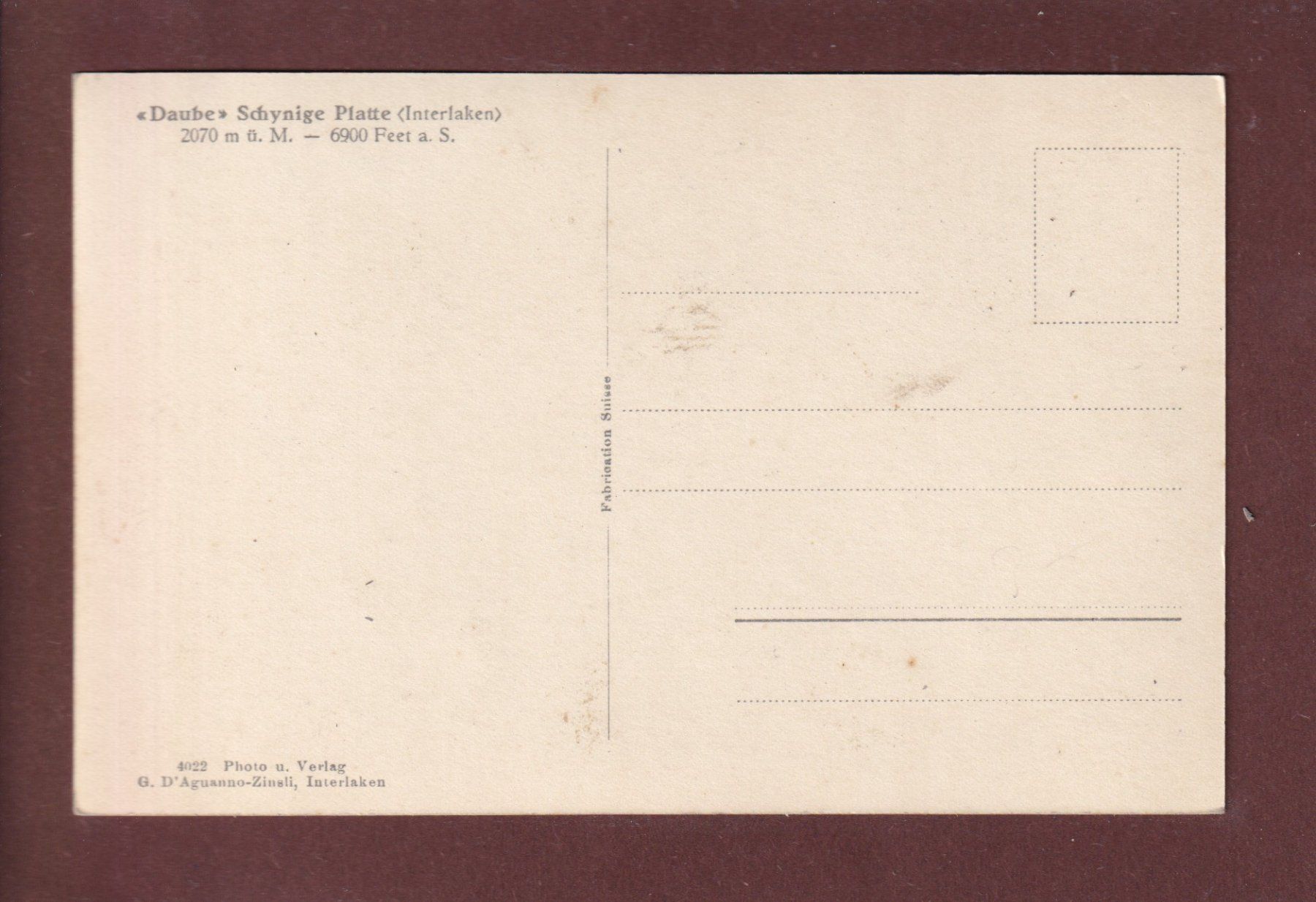 Cartoline postali: DAUBE - Schynige Platte – Usato da Pully venduto da nicecards 1