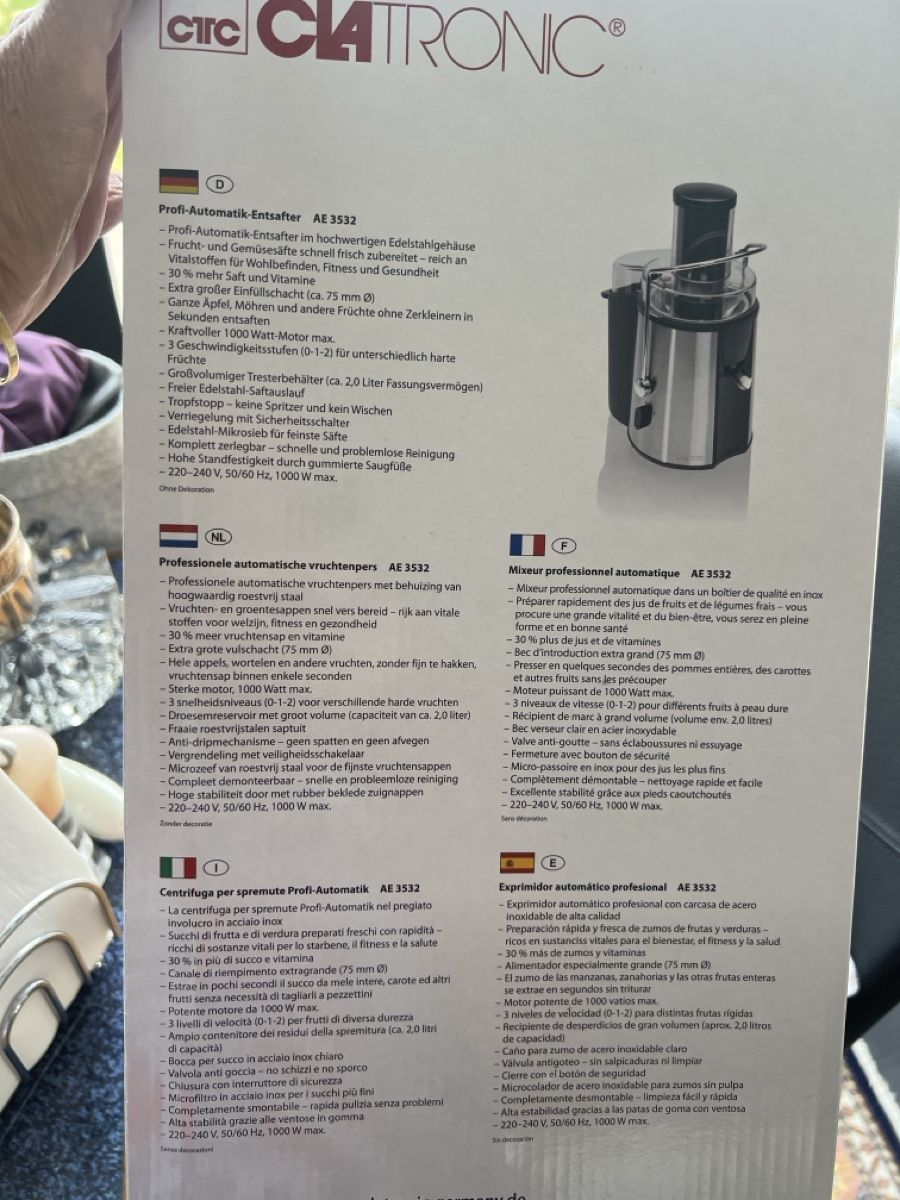 Elettrodomestici da cucina: AE 3532 Entsafter neu – Nuovo (secondo la descrizione) da rebstein venduto da chiobe 1