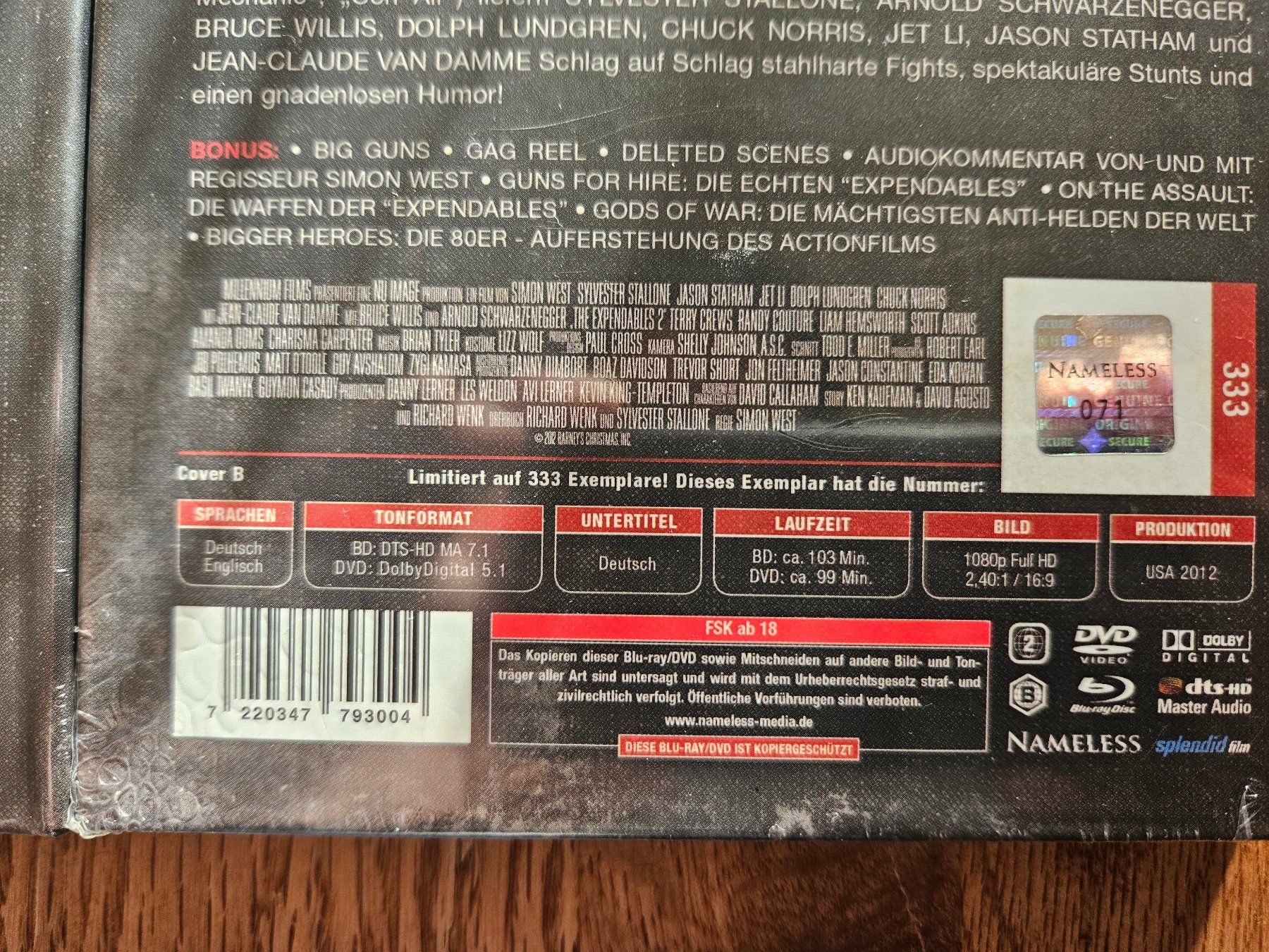 Tutti i DVDs: The Expendables 1 + 2 uncut von Namless media – Nuovo e nell'imballaggio originale da St.Gallen venduto da Capsule_Corporation 4
