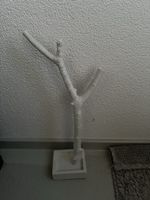 Dekorative Garderobe/Schmuckständer aus Ast, Weiss