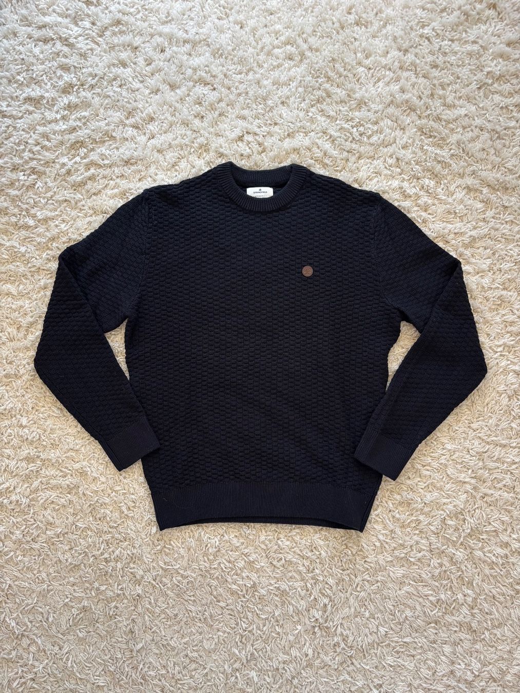 Maglioni & Felpe: Pull Springfield noir maille texturée à motifs – Usato da Genève venduto da por_t6qv 1