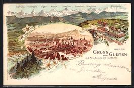 Litho Köniz, Gurten mit Bergpanorama