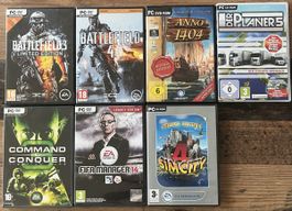 Diverse PC Spiele Klassiker: Battlefield, Anno, SimCity…