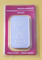 100 GRAMM SILBER BARREN ARGOR HERAEUS