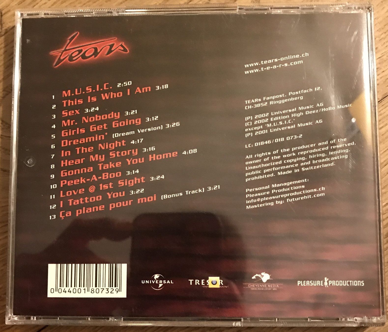 CDs: CD- Tears- En Rouge – D'occasion à Guntershausen par Gloominati 1