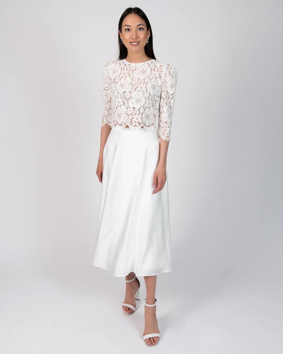 Piqyourdress Gonne: Brautmode Rock lang weiss – Nuovo e nell'imballaggio originale da Reichenburg venduto da Benutzer123_