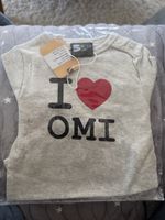 Sterneföifi Langarm-Body Gr. 62/68 grau mel. „I ❤️ OMI“