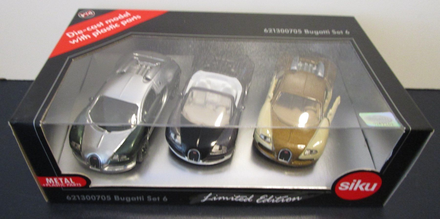 Siku Modellini d'auto: SIKU 3 BUGATTI SET 6 LIMITED ÉDITION – Nuovo e nell'imballaggio originale da Chêne-Bourg venduto da breno56