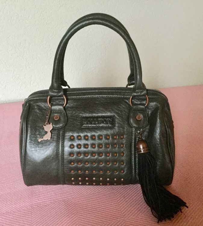 Sac à Main LOLLIPOPS - Gris Verni Pourpre - Style Cartable - Neuf Sans Étiquettes