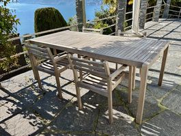 Carl Hansen Poltrona da giardino e tavolo da giardino teak