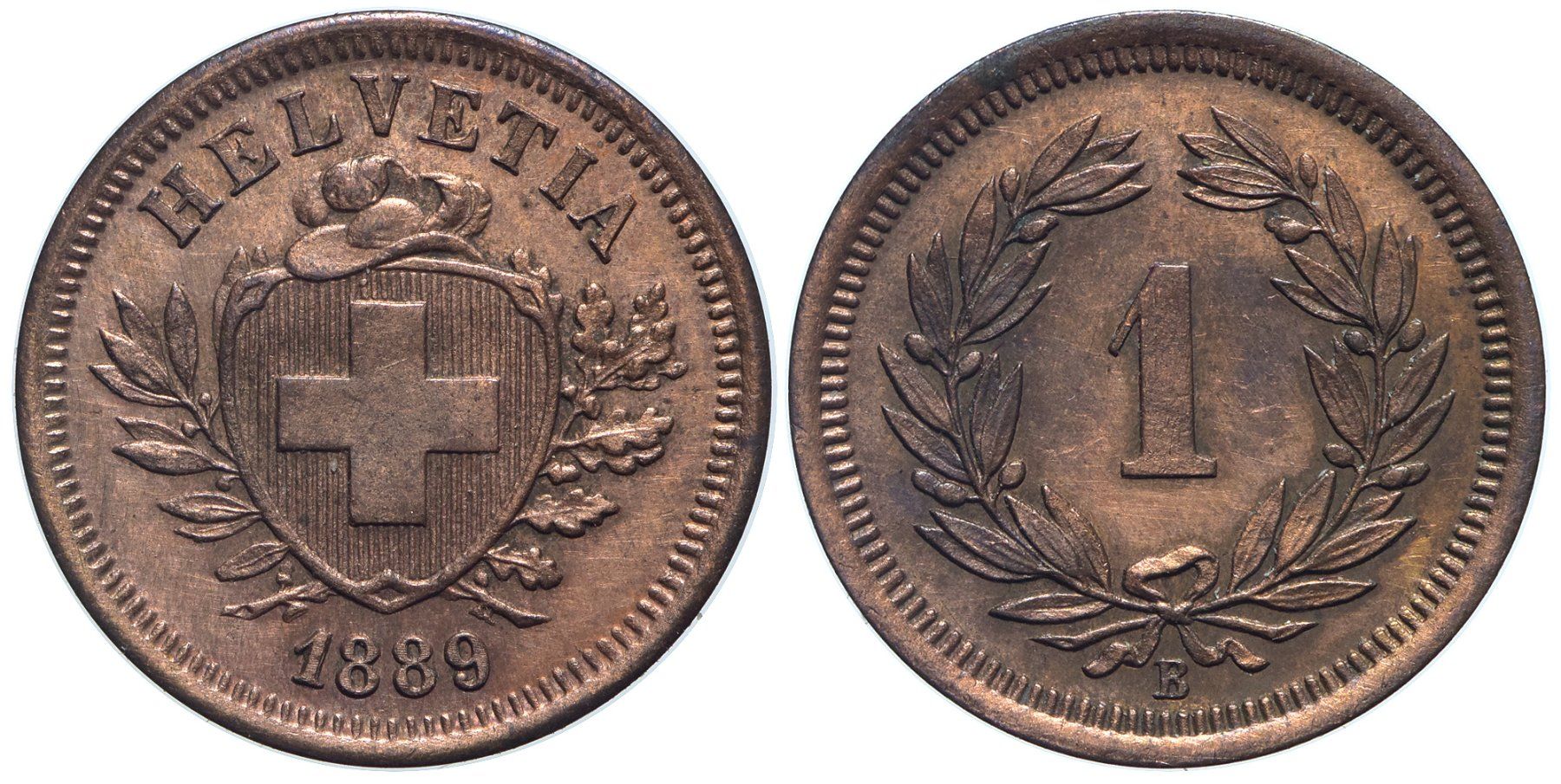 Tutti le monete: 1 Rappen 1889 (05) – Usato da Chiasso venduto da Novamarketing